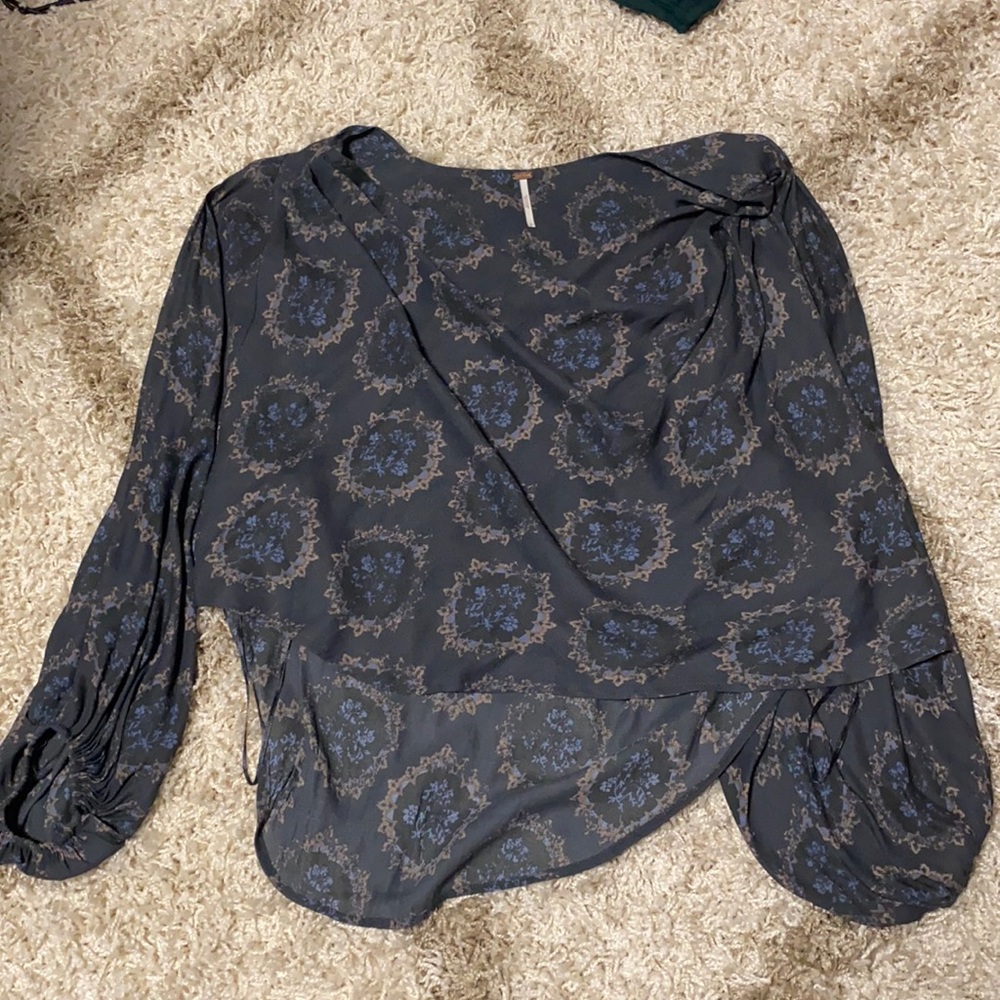 Grey Free People flowy top